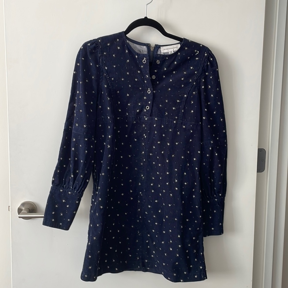 Long sleeve corduroy dress - Something Navy